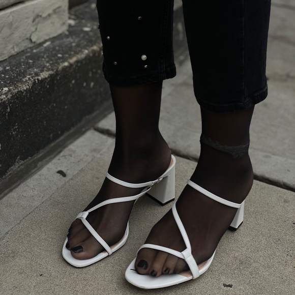 COPY - ZARA White Leather Strappy Sandals